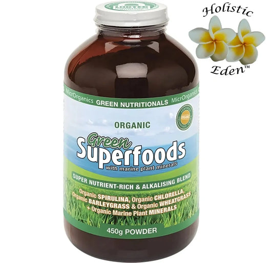 Organic Chlorella Spirulina Barley Grass Wheatgrass Green Superfoods Powder 450g