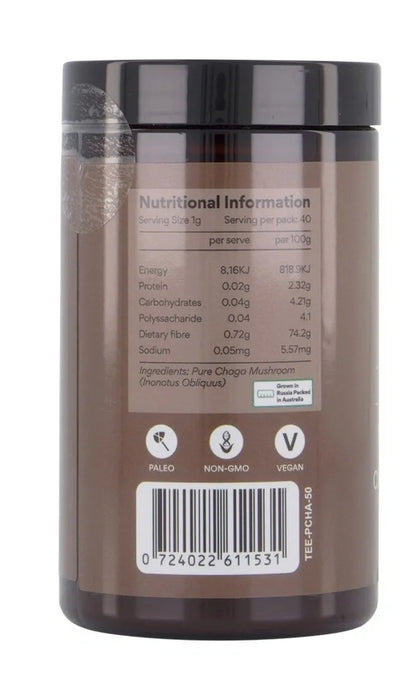 Organic Teelixir Chaga Mushroom Powder Extract Anti-Inflammatory, Immune Support