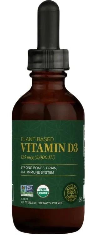 Organic Vitamin D3 5000 IU, Global Healing Plant Based D3