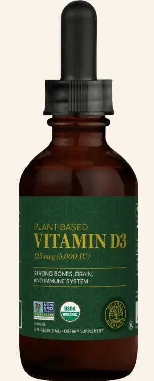 Organic Vitamin D3 5000 IU, Global Healing Plant Based D3