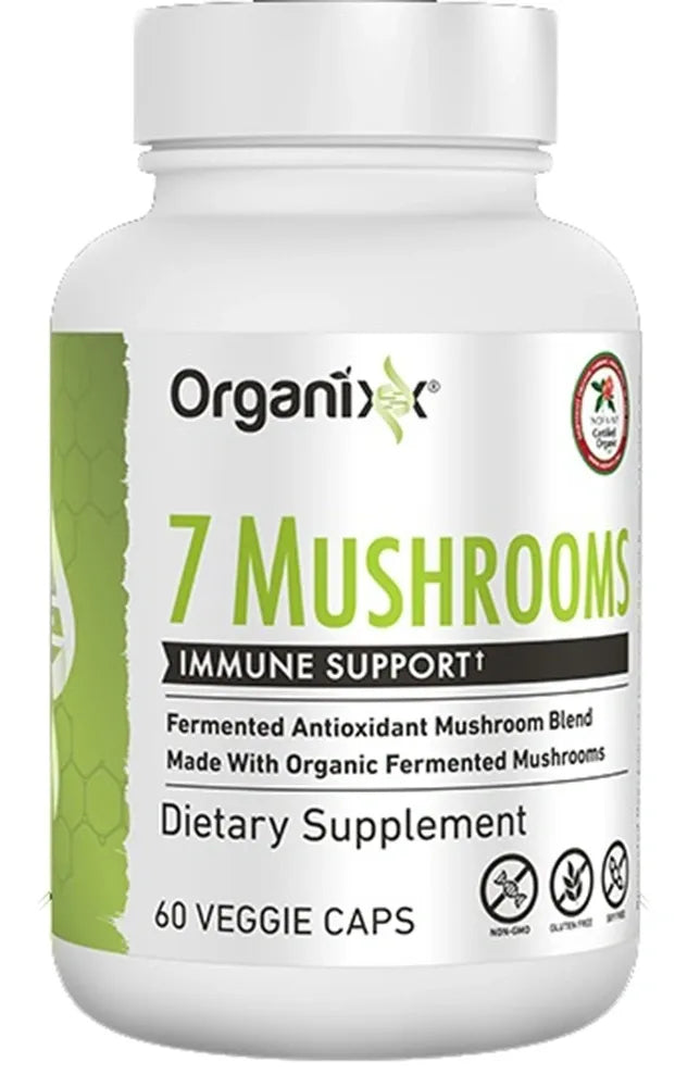 Organixx 7 Mushrooms Immune-Supporting Fermented Mushroom Blend, Organic Mushrooms