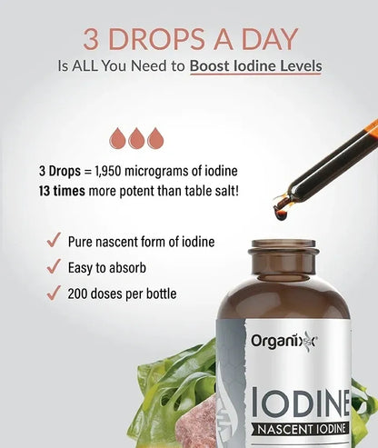 Organixx Nascent Iodine for essential Health and Thyroid Support