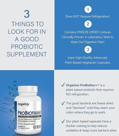 Organixx Probiotixx Probiotic with over 2.5 Billion CFU