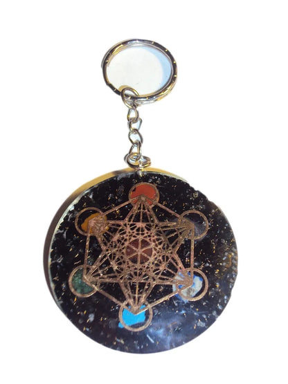 Orgonite Black Tourmaline Metatron Key Ring Orgone Lapis Lazul Jasper Aventurine