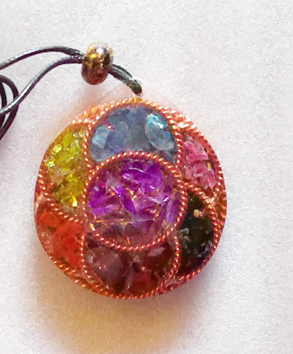 Orgonite Seed of Life Pendant Tensor Rings, All 9 Solfeggio Frequencies