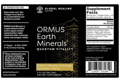 Ormus Earth Minerals - Energetically Enhanced Trace Minerals 60ml