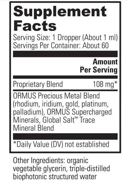 Ormus Earth Minerals - Energetically Enhanced Trace Minerals 60ml