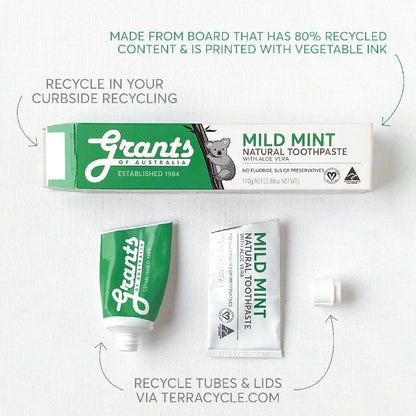 Grants Cinnamon, Orange, Neem Oil Natural Toothpaste 110g - Twin Pack