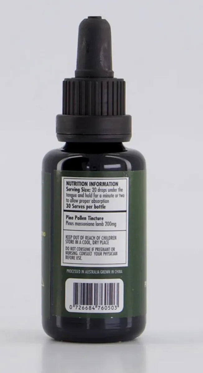 Pine Pollen Tincture 30ml Wild Harvested True Di Tao Source GMO Free Hormone Bal