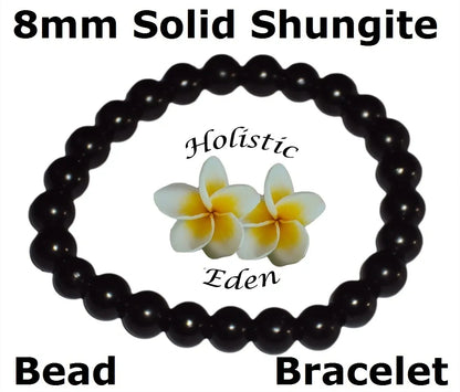 RUSSIAN SHUNGITE 8MM BEAD BRACELET 100% SOLID KARELIAN SHUNGITE EMF PROTECTION