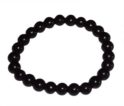 RUSSIAN SHUNGITE 8MM BEAD BRACELET 100% SOLID KARELIAN SHUNGITE EMF PROTECTION