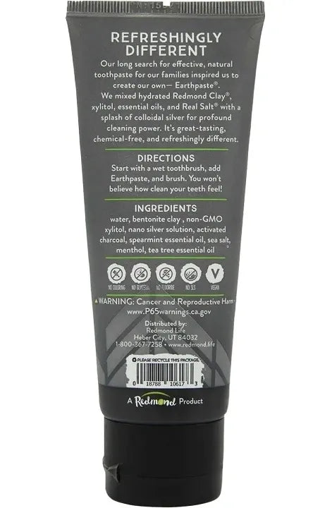 Redmond Earthpaste Toothpaste with Silver Spearmint & Charcoal 113g