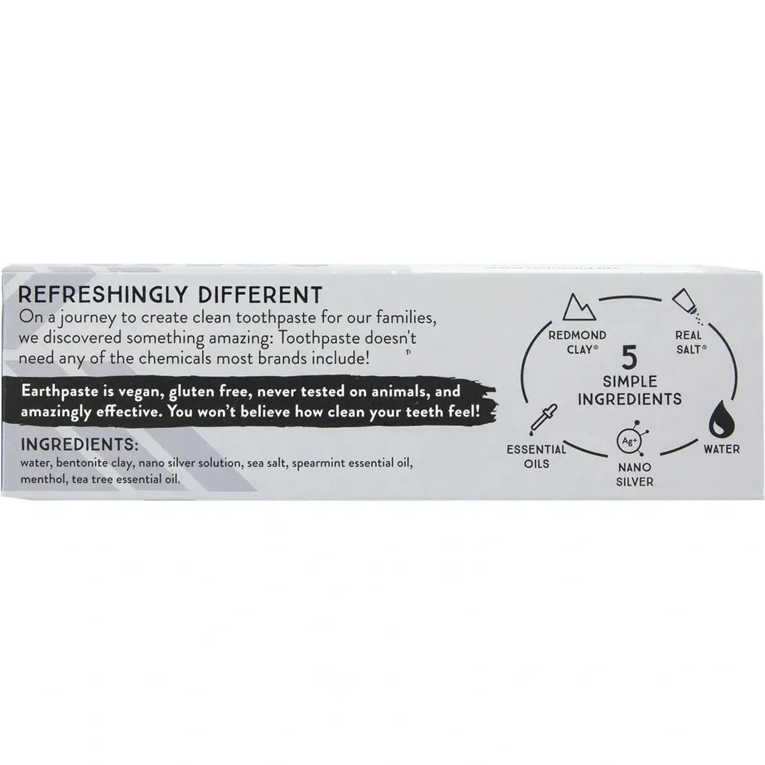 Redmond Real Salt Natural Bentonite clay Spearmint Silver EarthPaste Toothpaste
