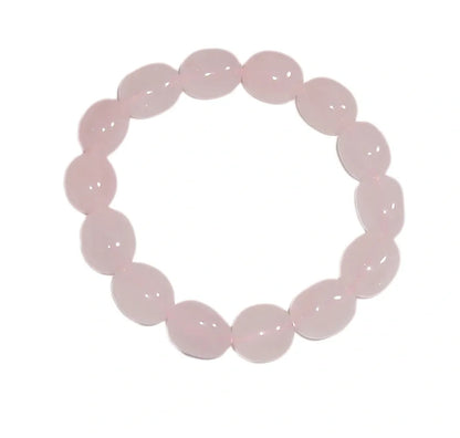 Rose Quartz Crystal Bracelet Large (12mm) Tumble Beads HIGH GRADE Bead Bangle