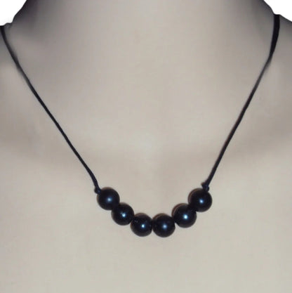 SHUNGITE BEAD PENDANT, Necklace EMF Protection Russian Healing Stone