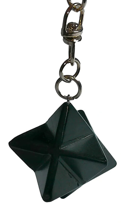 SHUNGITE MERKABA KEYRING RUSSIAN KARELIA SHUNGITE STONE EMF Radiation Protection