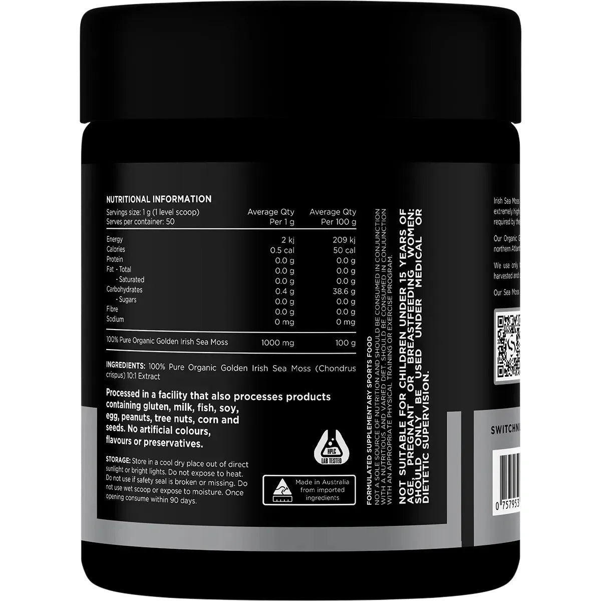Sea Moss 100% Pure Micronised Golden Irish Sea Moss Organic Wildcrafted 50g
