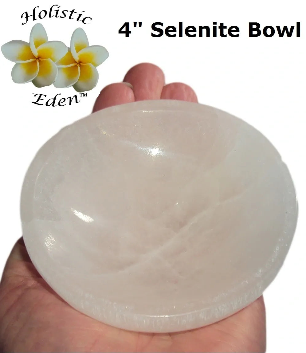 Selenite Bowl High Quality Round Moroccan Crystal Charging Bowl 100mm