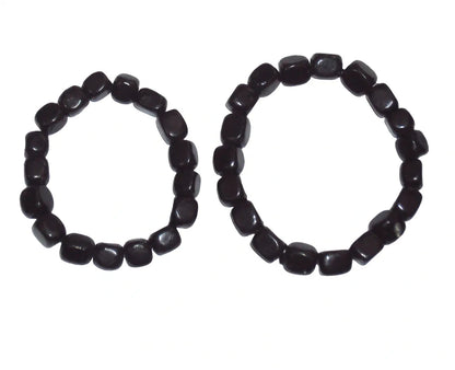 Shungite Bracelet Tumbled Cube Crystal Chip Stones, 10 - 6mm Pieces