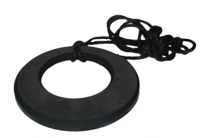 Shungite Circle in a Circle Pendant Necklace EMF Neutralising Healing Stone