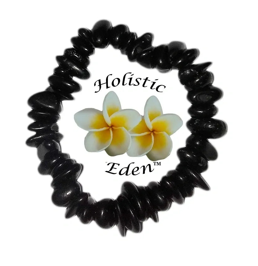 Shungite Crystal Bracelet Large Chunky Tumbled Chip Stones, Chunky Nuggets
