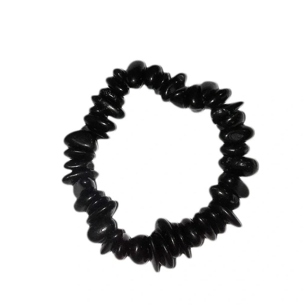 Shungite Crystal Bracelet Large Chunky Tumbled Chip Stones, Chunky Nuggets