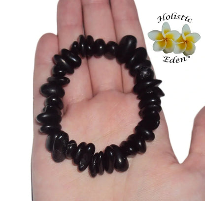 Shungite Crystal Bracelet Large Chunky Tumbled Chip Stones, Chunky Nuggets