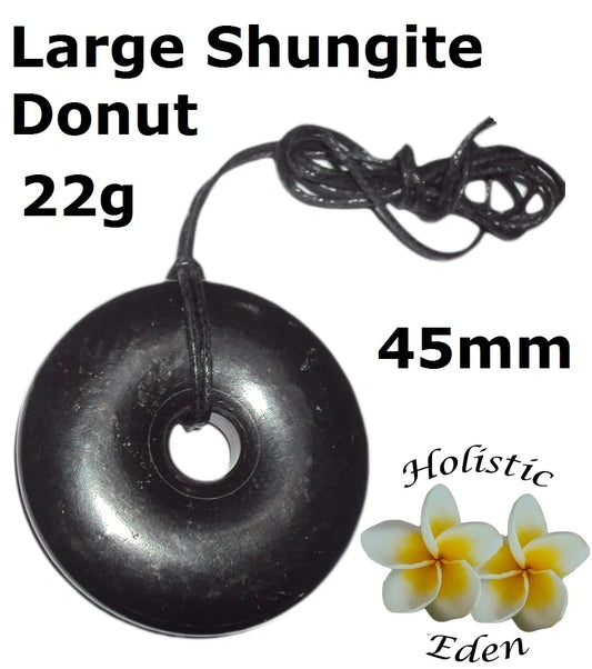 Shungite Donut Pendant Necklace EMF Protection Miracle Healing Stone 22g