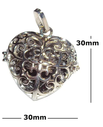 Shungite Feligree Heart Pendant Necklace EMF Protection Miracle Healing Stone