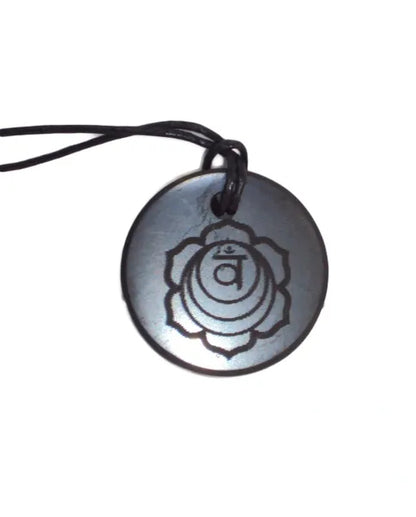 Shungite Flower Pendant Necklace EMF Protection Sacral Charkra Healing Stone