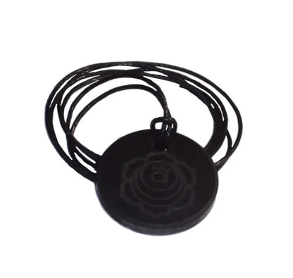 Shungite Flower Pendant Necklace EMF Protection Sacral Charkra Healing Stone