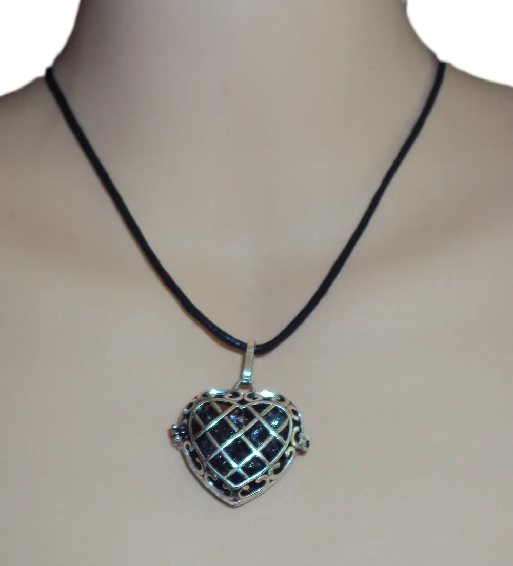 Shungite Latice Heart Pendant Necklace EMF Protection Natural Elite Stone