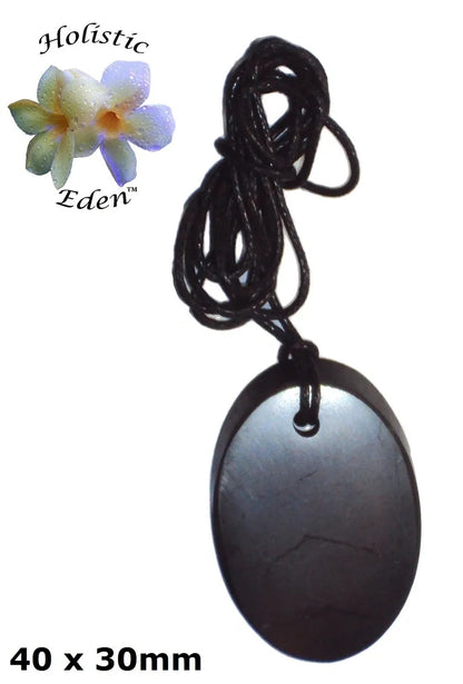 Shungite Oval Pendant Necklace 7g EMF Radiation Protection Miracle Healing Stone