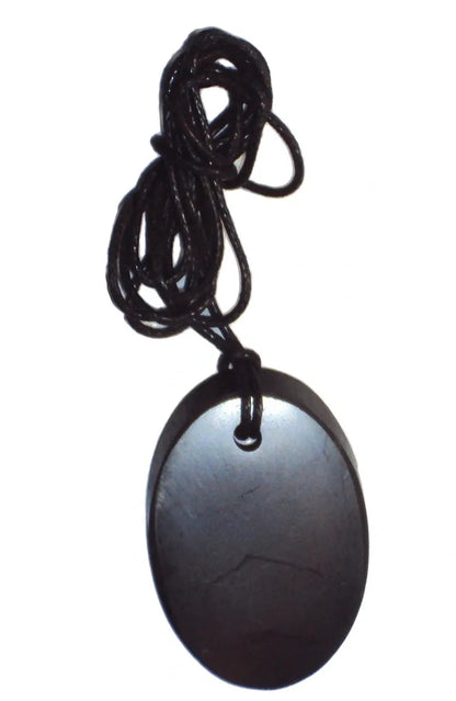 Shungite Oval Pendant Necklace 7g EMF Radiation Protection Miracle Healing Stone