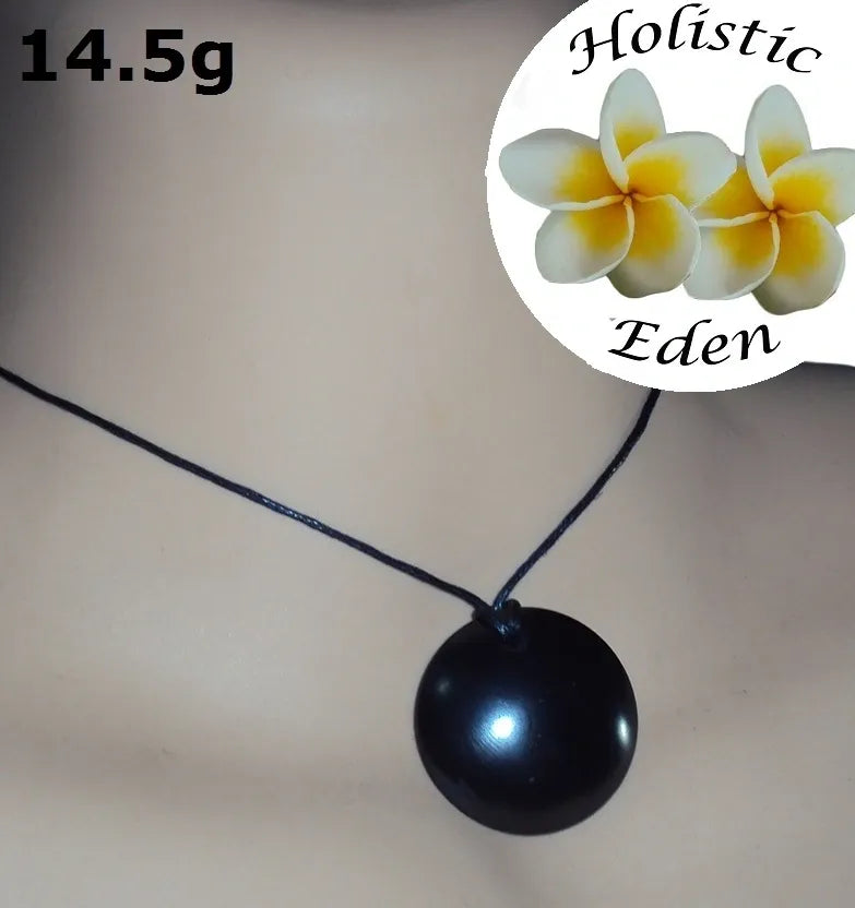Shungite Pebble Pendant Necklace EMF Protection Miracle Healing Stone 14.5g