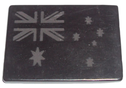 Shungite Phone Plate, Aussie Flag Mobile Phone EMF Protection Plate 30mm x 40mm Polished