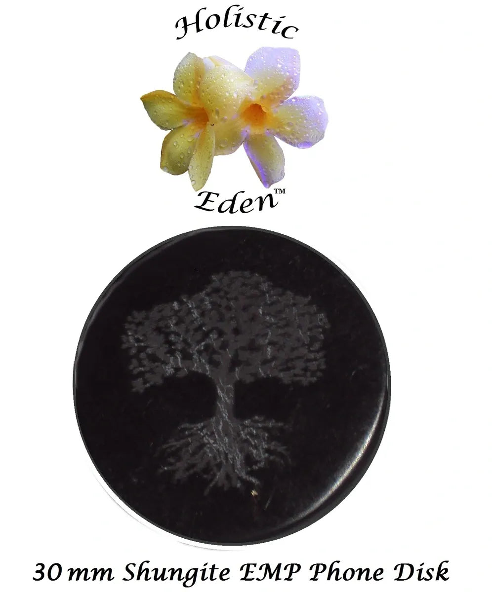 Shungite Phone Plate, Tree of Life Mobile Phone EMF Protection Plate Disk 30mm