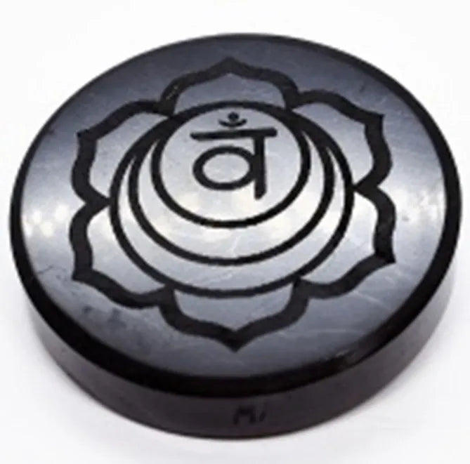 Shungite Plate EMF Protection Phone Modem Router Coaster, Stand Lotus Flower