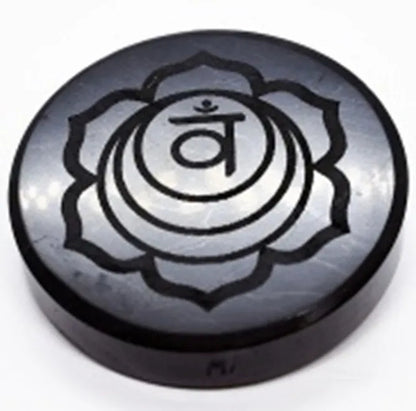 Shungite Plate EMF Protection Phone Modem Router Coaster, Stand Lotus Flower