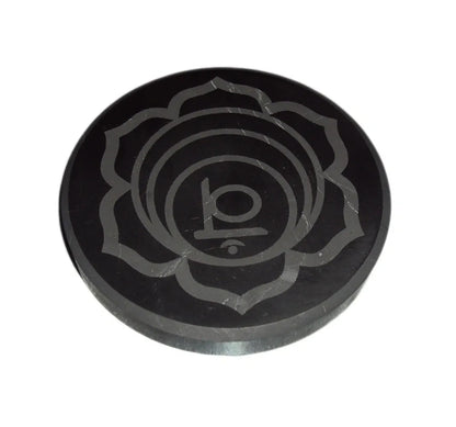 Shungite Plate EMF Protection Phone Modem Router Coaster, Stand Lotus Flower