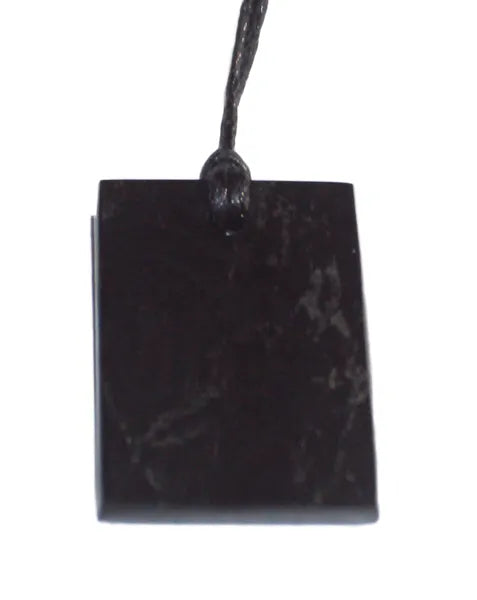 Shungite Rectangle Pendant Necklace EMF Neutralising Healing Stone Water Purify