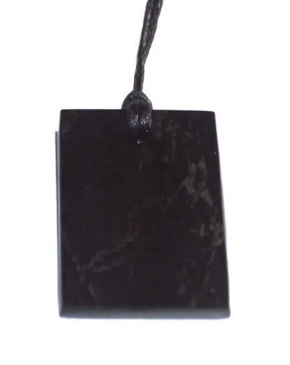 Shungite Rectangle Pendant Necklace EMF Neutralising Healing Stone Water Purify