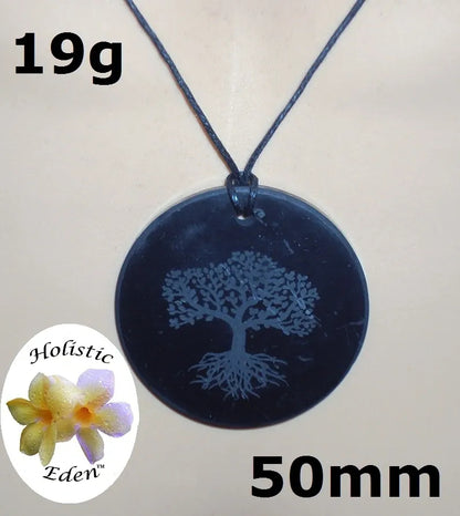 Shungite Tree of Life Pendant Necklace EMF Protection Miracle Healing Stone 19g