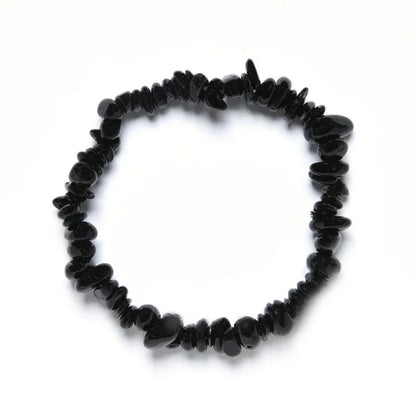 Tourmaline Bracelet, EMF Protection Black Tourmaline Natural Crystal Stone Beads