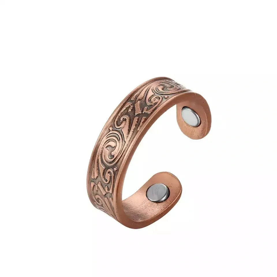 Viking Swirl Copper Magnetic Ring Arthritis Pain Relief Bangle Healing Therapy 99.9%